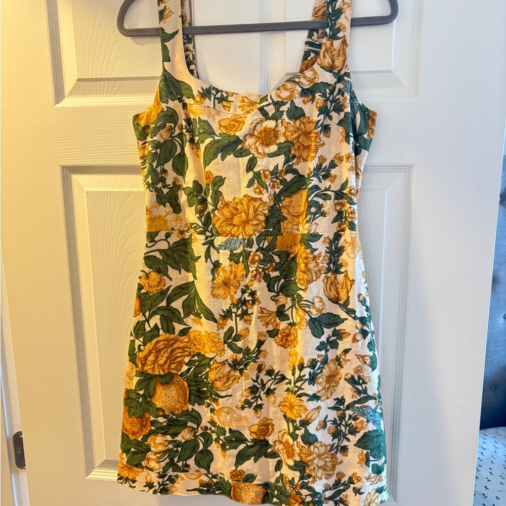 Abercrombie & Fitch Floral Mini Dress - Yellow and Green